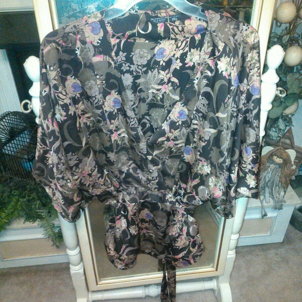 LN Old Navy Plus Sz 2x Tie Back Peasant Blouse Top